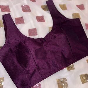 White chiffon saree with pink and champagne gold sequin work